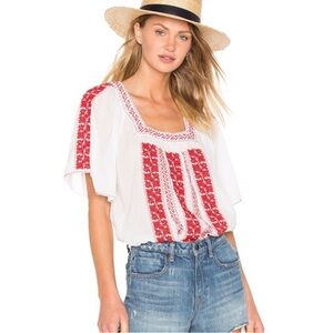 NWT Joie Tahoma White Voile Embroidered Blouse